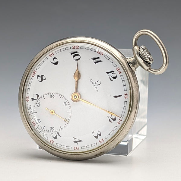 1935年左右 復古 Omega 懷錶 合金錶殼 開面 良好運作